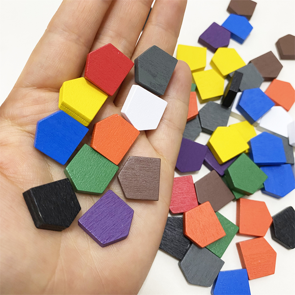 Board Game The Sims - カラフルな木製の家のゲーム,16x16mm,トークン,ゲームアクセサリー,10色,50個