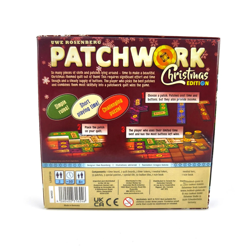 ファブリック織りクリスマスボードゲーム（2人用）面白いゲーム - Board Game Catan のレビューと価格