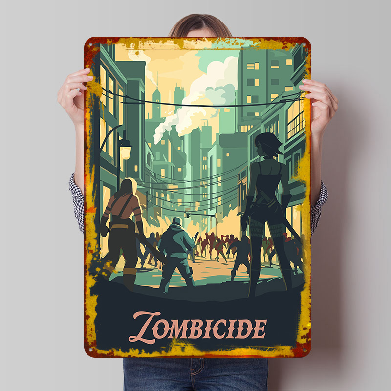 ゾンビサイドボードゲームにインスパイアされたブリキ製ポスター - Board Game Zombicide のレビューと価格