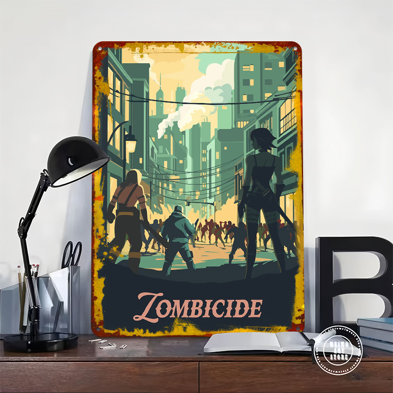 ゾンビサイドボードゲームにインスパイアされたブリキ製ポスター - Board Game Zombicide のレビューと価格
